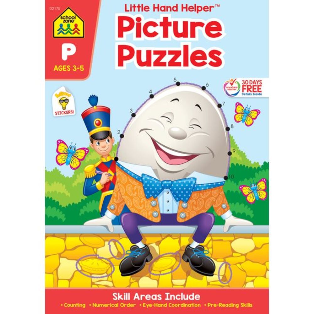 School Zone Picture Puzzles Workbook with Stickers -- School Zone